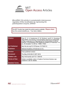 MicroRNA-134 activity in somatostatin interneurons regulates H-Ras localization by repressing the