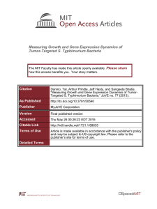 Measuring Growth and Gene Expression Dynamics of Tumor-Targeted S. Typhimurium Bacteria