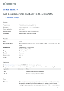 Anti-beta Endorphin antibody [B 31.15] ab54205 Product datasheet 2 References 1 Image