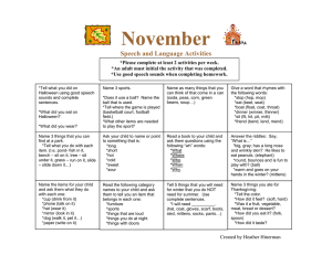 November  Speech and Language Activities