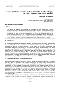 E-ISSN 2281-4612 Academic Journal of Interdisciplinary Studies Vol 2 No 6 ISSN 2281-3993