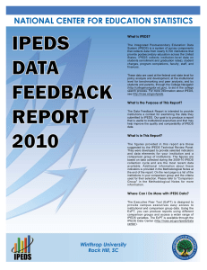 NATIONAL CENTER FOR EDUCATION STATISTICS What Is IPEDS?