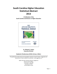 South Carolina Higher Education Statistical Abstract 2013