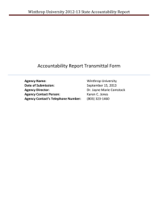 Accountability Report Transmittal Form Winthrop University 2012-13 State Accountability Report