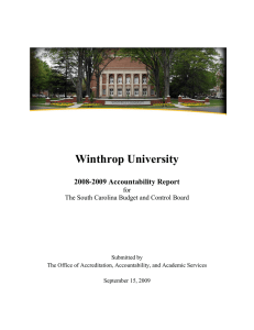 Winthrop University  2008-2009 Accountability Report for