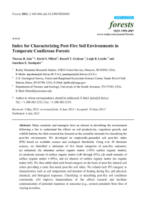 forests Index for Characterizing Post-Fire Soil Environments in Temperate Coniferous Forests