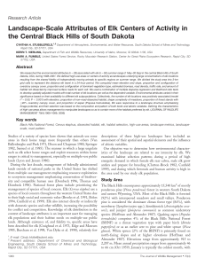 Landscape-Scale Attributes of Elk Centers of Activity in Research Article