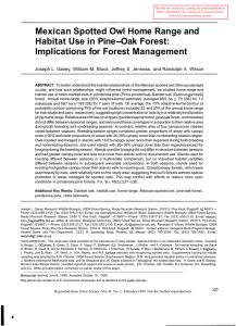 Mexican Spotted Owl Home Range and Habitat Use in Pine-Oak Forest: