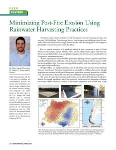 Minimizing Post-Fire Erosion Using Rainwater Harvesting Practices review P E E R