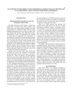 AN OVERVIEW OF THE SIERRA ANCHA EXPERIMENTAL FOREST’S ROLE IN... CO¬2 ENRICHMENT LARGE WOOD DECOMPOSITION EXPERIMENT