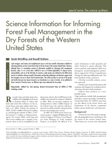 Science Information for Informing Forest Fuel Management in the United States
