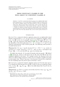 REPRESENTATION THEORY An Electronic Journal of the American Mathematical Society