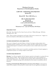 Winthrop University Department of Interdisciplinary Studies  LART 604:  CAPSTONE COLLOQUIUM