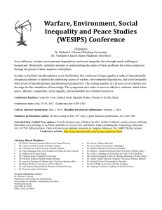 Warfare, Environment, Social Inequality and Peace Studies (WESIPS) Conference