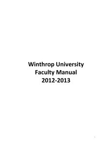 Winthrop University Faculty Manual 2012-2013