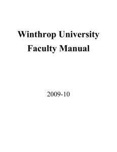 Winthrop University Faculty Manual 2009-10