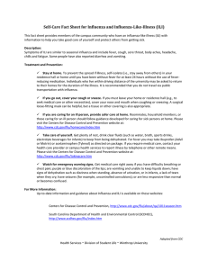 Self-Care Fact Sheet for Influenza and Influenza-Like-Illness (ILI)