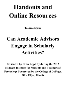 Handouts and Online Resources Can Academic Advisors Engage in Scholarly