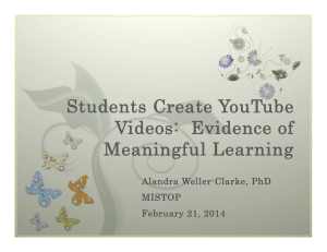 Students Create YouTube Videos:  Evidence of Meaningful Learning