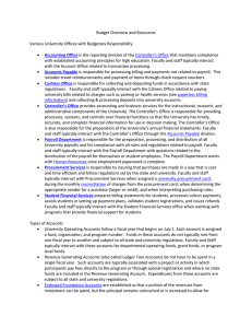 Budget Overview and Resources  Various University Offices with Budgetary Responsibility