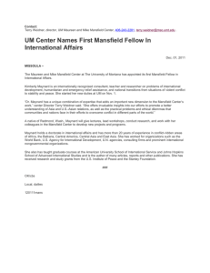 UM Center Names First Mansfield Fellow In International Affairs