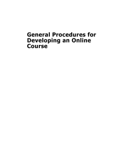 General Procedures for Developing an Online Course