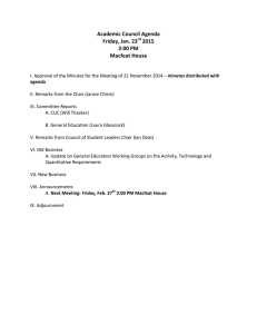 Academic Council Agenda Friday, Jan. 23 2015 2:00 PM