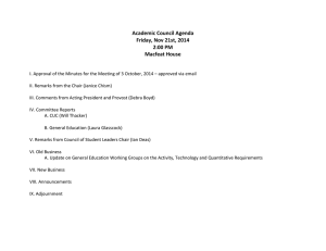 Academic Council Agenda Friday, Nov 21st, 2014 2:00 PM Macfeat House