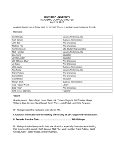 WINTHROP UNIVERSITY ACADEMIC COUNCIL MINUTES April 13, 2012