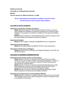 Winthrop University Committee on Undergraduate Instruction Minutes