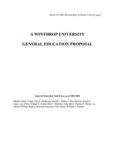 A WINTHROP UNIVERSITY GENERAL EDUCATION PROPOSAL