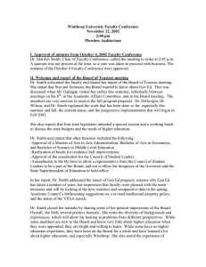 Winthrop University Faculty Conference November 22, 2002 2:00 pm