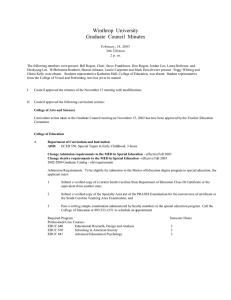 Winthrop  University Graduate  Council  Minutes