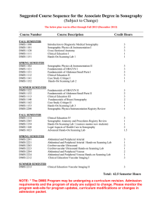 Suggested Course Sequence for the Associate Degree in Sonography  Course Number