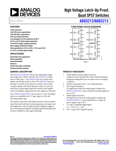 High Voltage Latch-Up Proof, Quad SPST Switches /