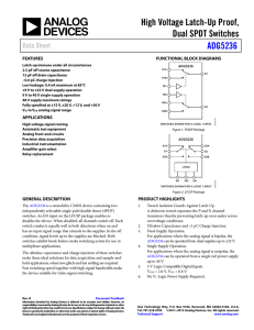 High Voltage Latch-Up Proof, Dual SPDT Switches ADG5236 Data Sheet