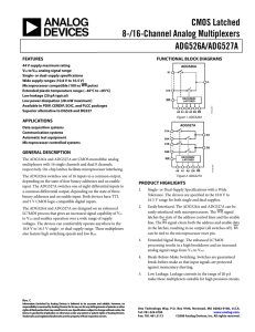 CMOS Latched 8-/16-Channel Analog Multiplexers ADG526A/ADG527A