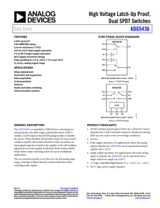High Voltage Latch-Up Proof, Dual SPDT Switches ADG5436 Data Sheet