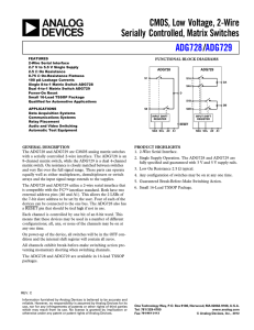 a ADG728 ADG729 CMOS, Low Voltage, 2-Wire