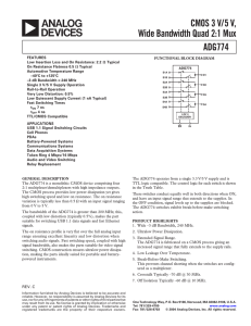 a CMOS 3 V/5 V, Wide Bandwidth Quad 2:1 Mux ADG774