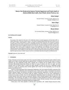 Study of the Relationship between Parental Aggression and Family Health... National (Melli) Bank staffs, City of Rasht, Guilan Province, Iran