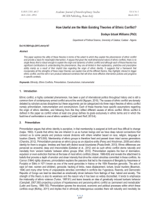 How Useful are the Main Existing Theories of Ethnic Conflict?