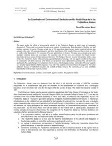 An Examination of Environmental Sanitation and Its Health Hazards in... Polytechnic, Ibadan Academic Journal of Interdisciplinary Studies MCSER Publishing, Rome-Italy