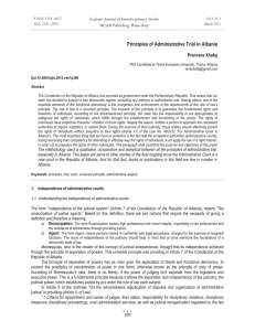 Principles of Administrative Trial in Albania Academic Journal of Interdisciplinary Studies