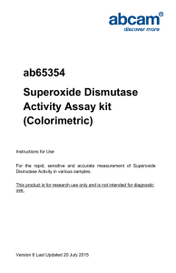 ab65354 Superoxide Dismutase Activity Assay kit (Colorimetric)