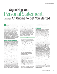 Personal Statement: O Organizing Your An Outline to Get You Started