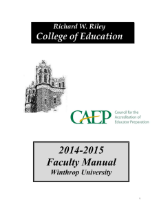 2014-2015 Faculty Manual College of Education Winthrop University