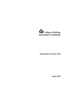 College of DuPage Information Technology Information Security Plan