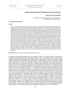Audience-Oriented Forms of Performance in the 21st Century MCSER Publishing, Rome-Italy