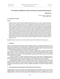 The Procedure of Distribution of 20% from the Sale of... Academic Journal of Interdisciplinary Studies MCSER Publishing, Rome-Italy Bleta Brovina